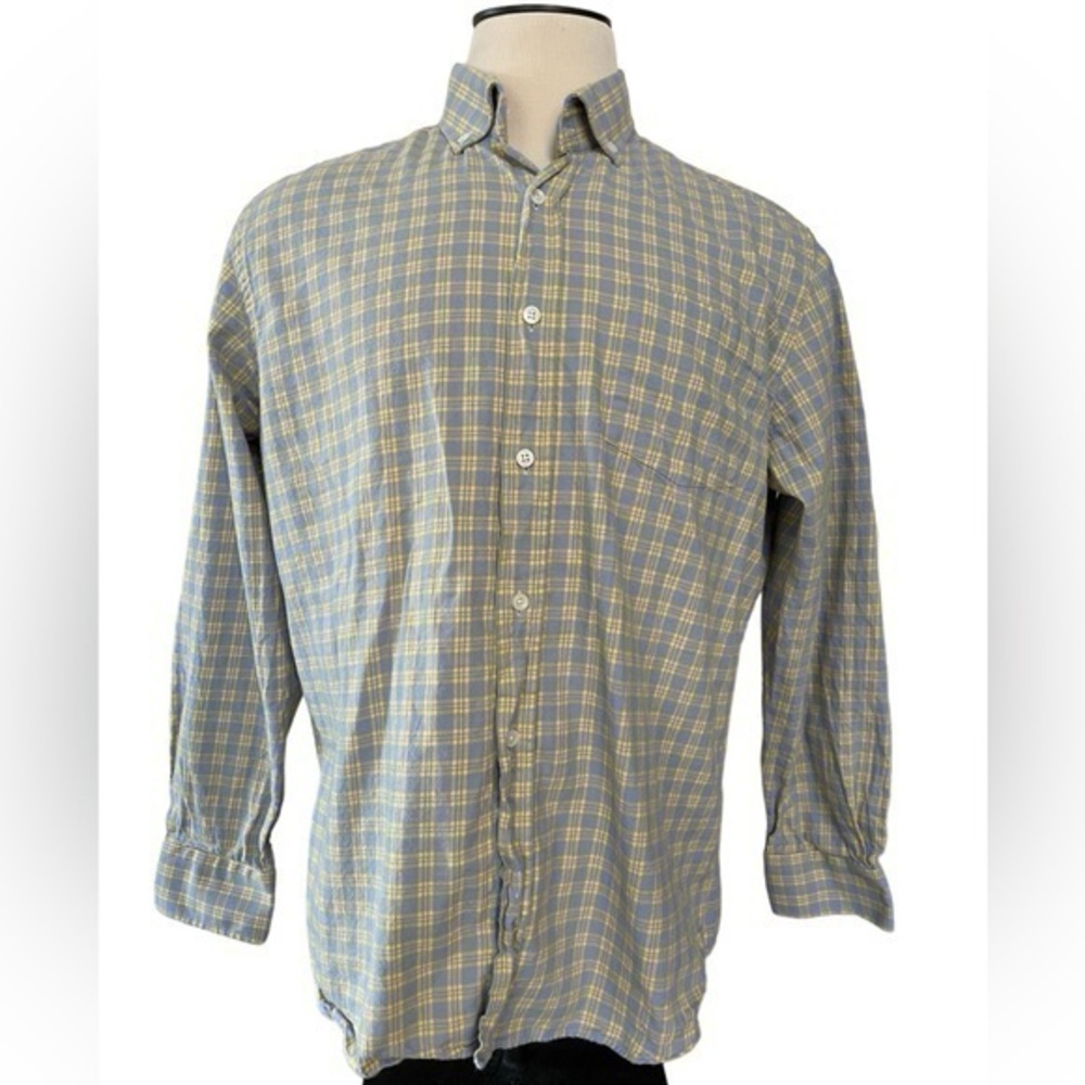 TURTLESON‎ Lightweight Brushed Sportshirt Plaid Button Down Performance Size XL